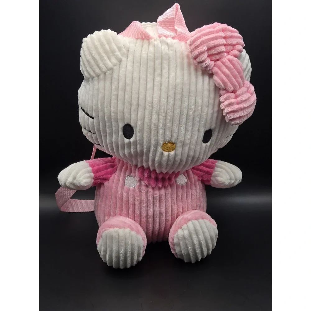 NWOT Sanrio Hello Kitty Plush Corduroy Backpack Pink White 2025 Kawaii